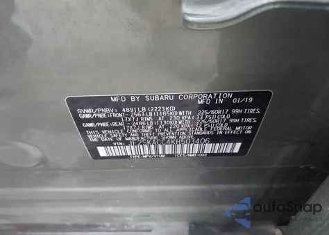 2019 Subaru Forester из США, поврежденный, VIN JF2SKACC4KH503406